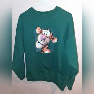 Vintage Disney Store Green Tigger Crewneck Sweatshirt Size M